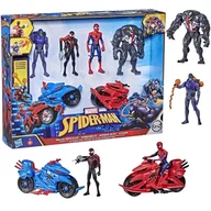 Figurki dla dzieci - ZESTAW 4 FIGUREK SPIDERMAN VENOM GOBLIN MILES MORALES +2 POJAZDY +AKCESORIA F2907 - miniaturka - grafika 1