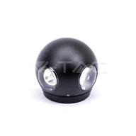 Lampy ogrodowe - Kinkiet Zewnętrzny V-Tac 4W Led Czarny Okrągły Ip65 Vt-834 4000K 440Lm - miniaturka - grafika 1