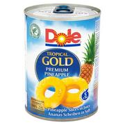 Owoce w puszkach i słoikach - Dole Tropical Gold Plastry ananasa w soku 567 g - miniaturka - grafika 1