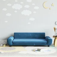 Meble do sypialni - vidaXL Sofa dla dzieci, niebieska, 100x54x33 cm, aksamit - miniaturka - grafika 1