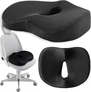 Poduszka ortopedyczna do siedzenia Alogy Seat Pillow do auta na krzesło do biurka siedzisko na fotel z pianką Memory Foam zapamiętująca Czarna - Poduszki na krzesła - miniaturka - grafika 1