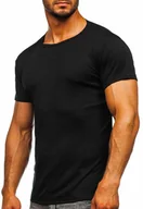 Koszulki męskie - T-shirt męski bez nadruku czarny Denley NB003 - miniaturka - grafika 1