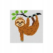 Pasmanteria - Ariadna, kanwa z nadrukiem leniwiec 1047 - miniaturka - grafika 1