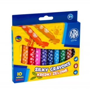 Kredki żelowe wykręcane 10kol Silky ASTRA - Kredki, ołówki, pastele i pisaki - miniaturka - grafika 1