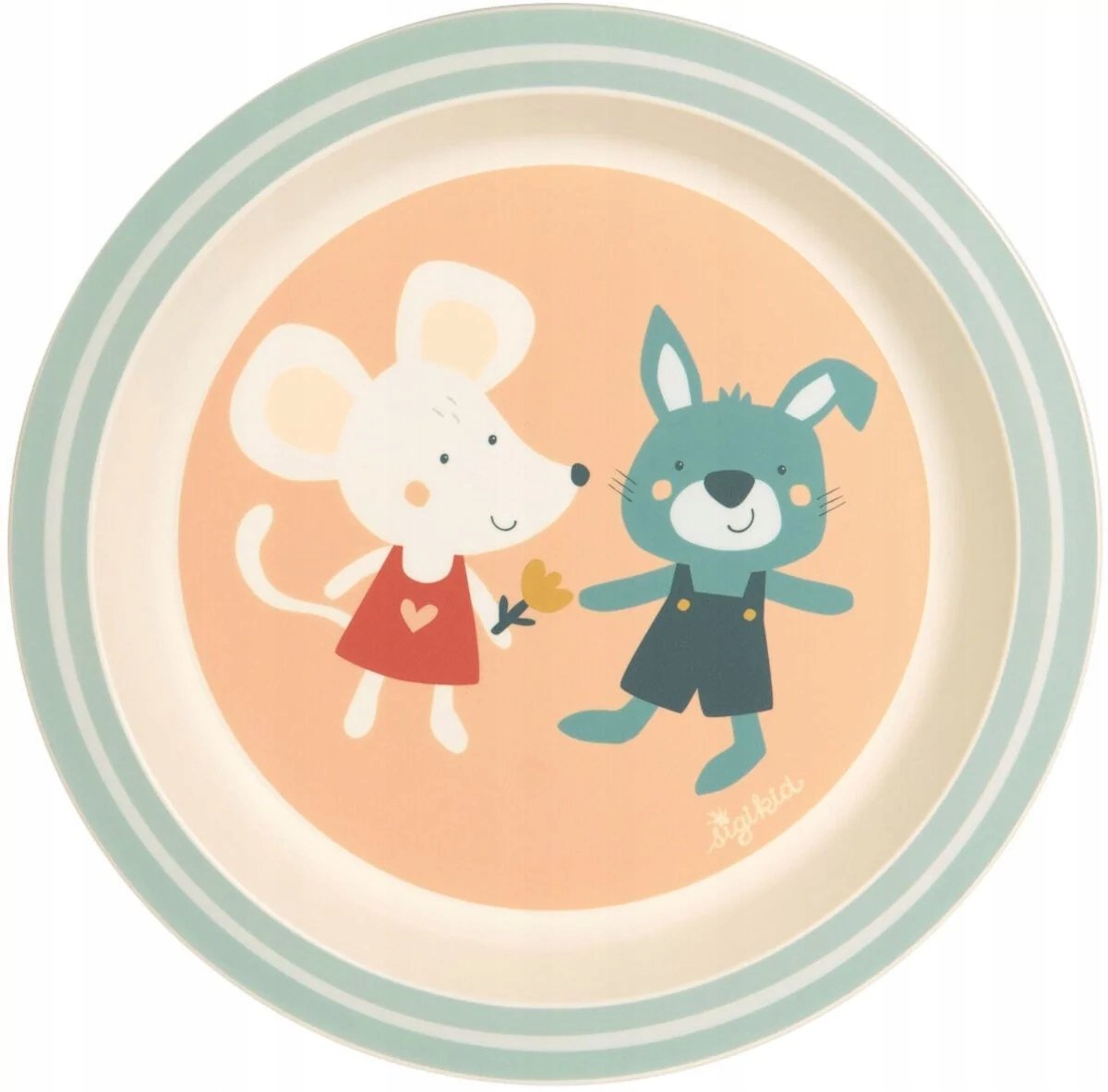 Talerz dla dzieci Mysz i Królik 21cm Sigikid