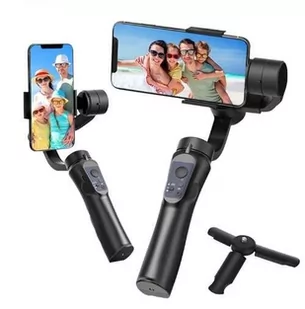 GIMBAL Stabilizator ręczny 3-osiowy stabilizacja obrazu TRIPOD do telefonu czarny - Selfie stick - miniaturka - grafika 1