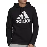 Bluzy sportowe męskie - Bluza adidas Essentials Fleece Big Logo Hoodie GK9220 - czarna - Adidas - miniaturka - grafika 1