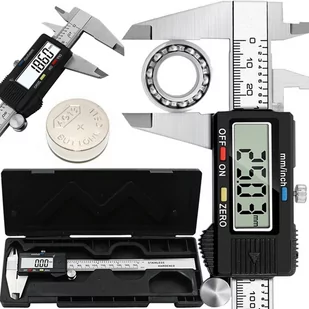 Suwmiarka Metalowa Elektroniczna Cyfrowa Lcd 150Mm + Etui 820-203 - Suwmiarki i mikrometry - miniaturka - grafika 1