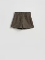 Spodenki damskie - Reserved - Szorty w pepitkę z wełną - wielobarwny - miniaturka - grafika 1