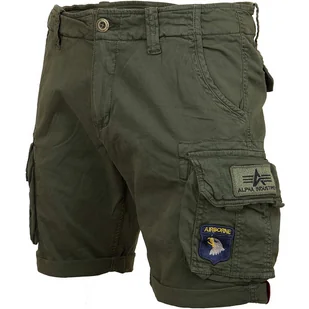 spodnie bojówki krótkie ALPHA INDUSTRIES - CREW SHORT PATCH DARK OLIVE-33 - Spodnie męskie - miniaturka - grafika 1