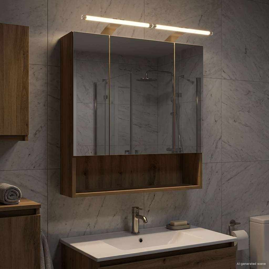vidaXL vidaXL Szafka z lustrem do łazienki Ze LED Lights Dąb rzemieślniczy