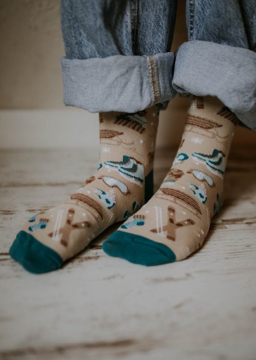 Skarpetki Świąteczne Zimowy Czas - 43-46 Turkusowe, La Skarpeta