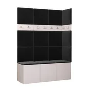 Meble do przedpokoju - Garderoba szafka na buty meble do przedpokoju z panelami tapicerowanymi ORION 32 dąb artisan biały grafit - miniaturka - grafika 1