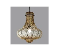 Lampy sufitowe - SIRU - Żyrandol na łańcuchu DOGE 1xE27/60W/230V śr. 30 cm beżowy/czarny szkło weneckie - miniaturka - grafika 1