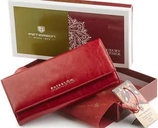 Duży Skórzany Portfel Damski Z Klapką — Peterson - Portfele - miniaturka - grafika 1