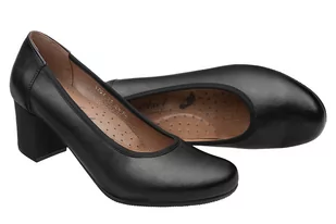 Czółenka na obcasie buty AXEL Comfort 1757 Czarne na Haluksy Kosela Medic 9757 - Czółenka - miniaturka - grafika 2