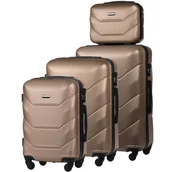 Walizki - Zestaw 4 Twardych Walizek z ABS-u (XL+M+S+BC) Szampański - miniaturka - grafika 1