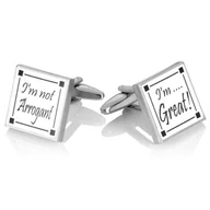 Spinki do mankietów i krawatów - Spinki do mankietów "Jestem Wspaniały!" PS-682 - miniaturka - grafika 1