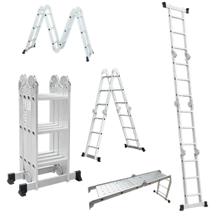 Wielofunkcyjna drabina aluminiowa z podestem 4x3 - Hardmaister - Drabiny - miniaturka - grafika 1