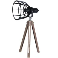 Lampy stojące - Home Styling Collection Lampa podłogowa stojąca w stylu loft 3 drewniane nóżki dekoracja industrialna HZ1910870 - miniaturka - grafika 1