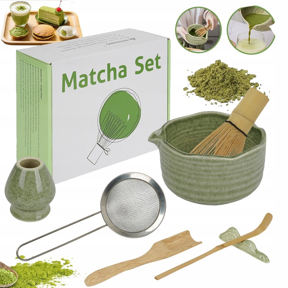 7-CZĘŚCI Zestaw Do Herbaty Matcha, Miska Do Matchy Z Matcha Łyżka Miska