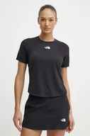 Koszulki sportowe damskie - The North Face t-shirt sportowy Foundation kolor czarny NF0A87FNKS71 - miniaturka - grafika 1