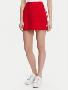 adidas Spódnica trapezowa adicolor 3-Stripes JD0282 Czerwony Regular Fit - Spódnice - miniaturka - grafika 1
