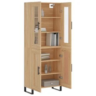 Witrynka, dąb sonoma, 69,5x34x180 cm, materiał drewnopochodny Lumarko! - Witryny Witrynka, dąb sonoma, 69,5x34x180 cm, materiał drewnopochodny Lumarko! - Witryny - miniaturka - grafika 4