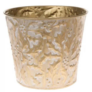 Metalowa osłonka na doniczkę Gold branche, 15 x 13 cm - Donice - miniaturka - grafika 1