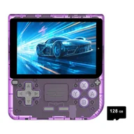 Konsole i gry retro - Ręczna konsola do gier Powkiddy V10, karta TF 128GB ponad 10000 gier, ekran IPS 3,5 cali - Przezroczysty fioletowy - miniaturka - grafika 1