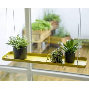Esschert Design Wisząca taca na rośliny, prostokątna, złota, rozmiar L Esschert Design - Tace i patery - miniaturka - grafika 2