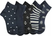 Skarpetki męskie - Skarpetki Skarpety Stopki Chłopięce Kotwice Bawełniane 5-PAR 39-42 - miniaturka - grafika 1