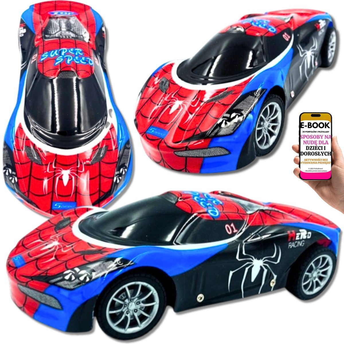 PREZENT DLA CHŁOPCA NA URODZINY ŚWIĘTA AUTO SPORTOWE ZDALNIE STEROWANE Z EFEKTAMI ŚWIETLNYMI Dla 4 5 6 7 8 Latka + EBOOK-3