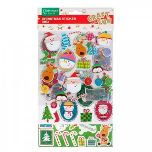 Craft with Fun Ozdoba Bn Naklejki 3mix 16x29 Pbh 12/288 - Ozdoby bożonarodzeniowe - miniaturka - grafika 2