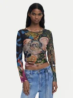 Bluzki damskie - Desigual Bluzka Dragon Lacroix 25WWTK39 Kolorowy Slim Fit - miniaturka - grafika 1