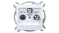 Gniazdka elektryczne - LEDart antenowe RTV/SAT końcowe, bez ramki - Ospel Impresja GPA-Y2S/m/00, kolor biały - miniaturka - grafika 1