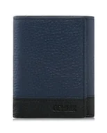 Portfele - OCHNIK skórzany portfel unisex mały niebiesko-czarny dla kobiet i mężczyzn PORMS-0309-99(W21) - miniaturka - grafika 1