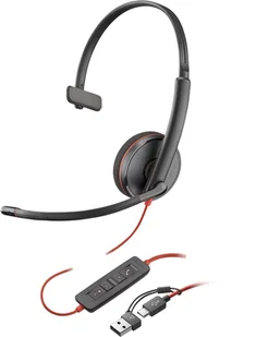 Poly Blackwire 3210 Monaural USB-C Headset +USB-C/A Adapter 8X214AA - Słuchawki - miniaturka - grafika 1
