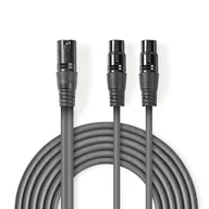 Kable - Nedis COTH15025GY15 kabel audio 1,5 m XLR (3-pin) 2 x XLR (3-pin) Szary - miniaturka - grafika 1