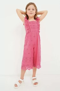Dresy i komplety dla dziewczynek - Mayoral kombinezon bawełniany dziecięcy kolor różowy bawełniany - grafika 1