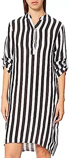 Bonateks Damska sukienka koszulowa w paski z czystej sukienki casualowej, czarno-biała, 42 EU, czarny, 40 - Sukienki - miniaturka - grafika 1