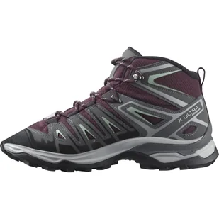 Salomon X Ultra Pioneer Mid Gore-Tex damskie buty outdoorowe, w każdych warunkach pogodowych, bezpieczne trzymanie stopy, Winetasting Magnet Granit Green, 43 1/3 EU - Koszulki i topy damskie - miniaturka - grafika 1