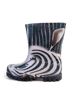 Dziewczece kalosze Twister Print zebra czarne Demar - Kalosze damskie - miniaturka - grafika 1