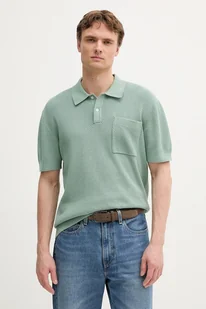 Pepe Jeans polo bawełniane męski kolor zielony gładki PM702536 - Koszulki męskie - miniaturka - grafika 1