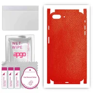 Szkła hartowane na telefon - Folia naklejka skórka strukturalna na TYŁ+BOKI do Apple iPhone 8 Plus - Skóra Czerwona - apgo SKINS - miniaturka - grafika 1