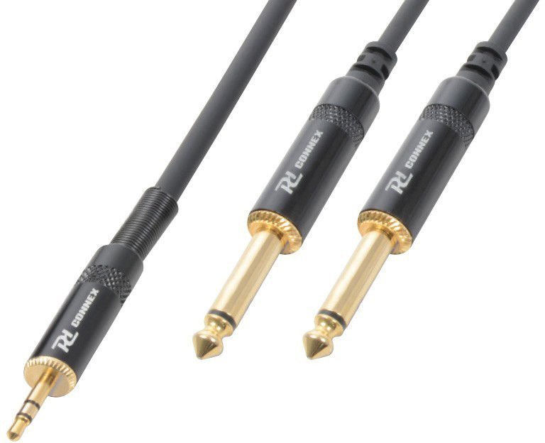Kabel sygnałowy Jack 3.5 Stereo - 2xJack 6.3 Mono 1,5 m one size