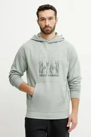 Bluzy męskie - Helly Hansen bluza męska kolor zielony z kapturem z aplikacją - miniaturka - grafika 1
