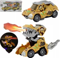 Figurki dla dzieci - Figurka Skleplolki AUTO ROBOT ZABAWK DINOZAUR ZIEJE PARĄ SAMOCHÓD 2W1 - miniaturka - grafika 1