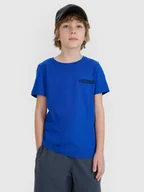 Koszulki dla chłopców - 4F T-shirt regular z nadrukiem chłopięcy - niebieski 140 (9-10 lat) - miniaturka - grafika 1