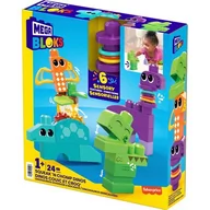 Klocki - Klocki sensoryczne FISHER PRICE Mega Bloks Dinozaury HKN43 - miniaturka - grafika 1